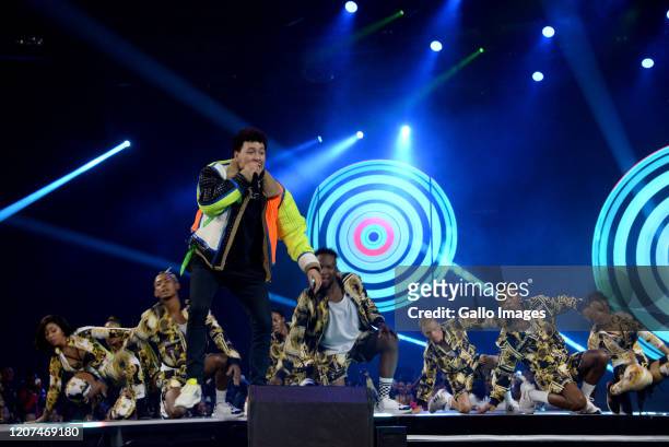 During the 3rd DSTV Mzansi Viewers Choice Awards at the Ticketpro Dome on March 14, 2020 in Johannesburg, South Africa. The DStv Mzansi Viewers'...