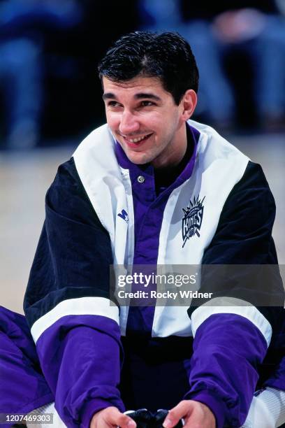 Peja Stojakovic of the Sacramento Kings smiles during the game played in circa 1999 at Arco Arena in Sacramento, California. NOTE TO USER: User...