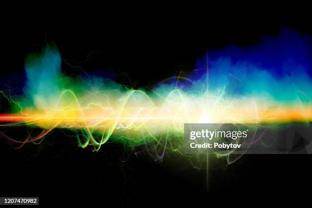 wave distortion, metaphor on science, physics, mathematics - smoke stream stock illustrations