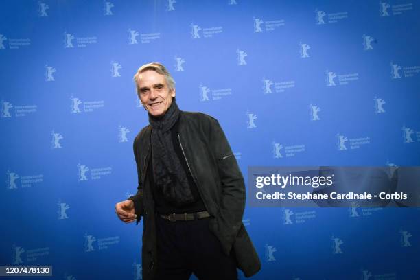 President of the International Jury Jeremy Irons poses at the International Jury photocall during the 70th Berlinale International Film Festival...