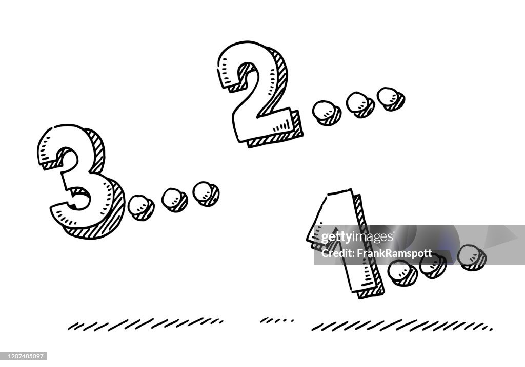 Countdown 3-2-1 Number Drawing