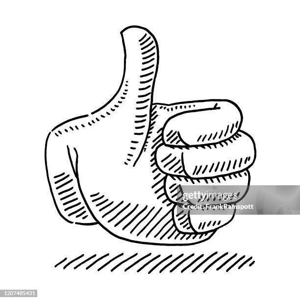thumb up icon drawing - social media thumb icon stock illustrations