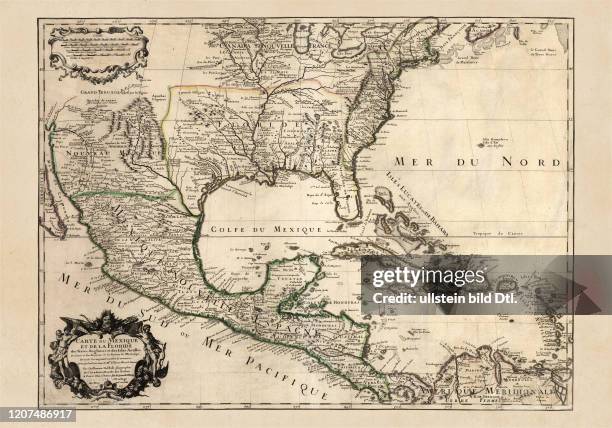 Carte du Mexique et de la Floride. Karte von Mexico und Florida. Paris, 1703 2:2