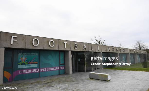 Dublin , Ireland - 17 March 2020; Football Association of Ireland headquarters in Abbotstown, Dublin. Following UEFA's meeting to discuss the...