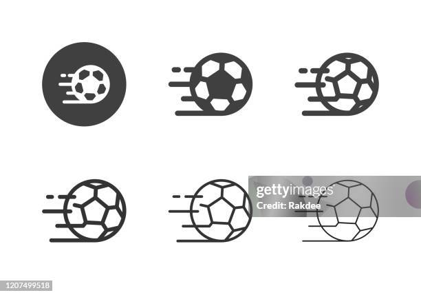 illustrations, cliparts, dessins animés et icônes de icônes de football de vitesse - série multi - bal