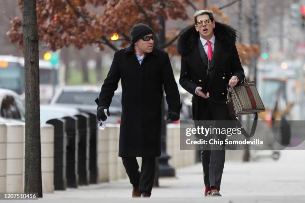 British far-right activist and former Breitbart News editor Milo Yiannopoulos arrives at the Federal District Court for the District of Columbia...