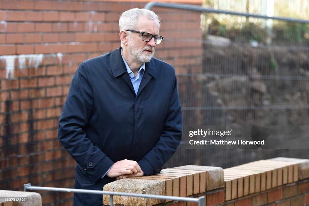 Labour Party Leader Corbyn Visits Areas Affected By Flooding