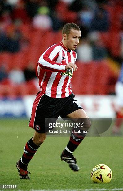 Paul Devlin of Sheffield United on the ball during the Nationwide League Division One match against Portsmouth at Bramall Lane in Sheffield, England....