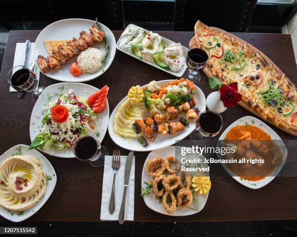 turkish food - fusion food stock pictures, royalty-free photos & images