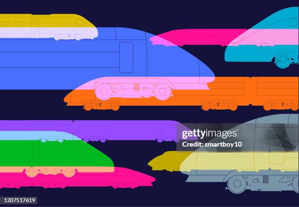high speed trains - bullet train stock illustrations