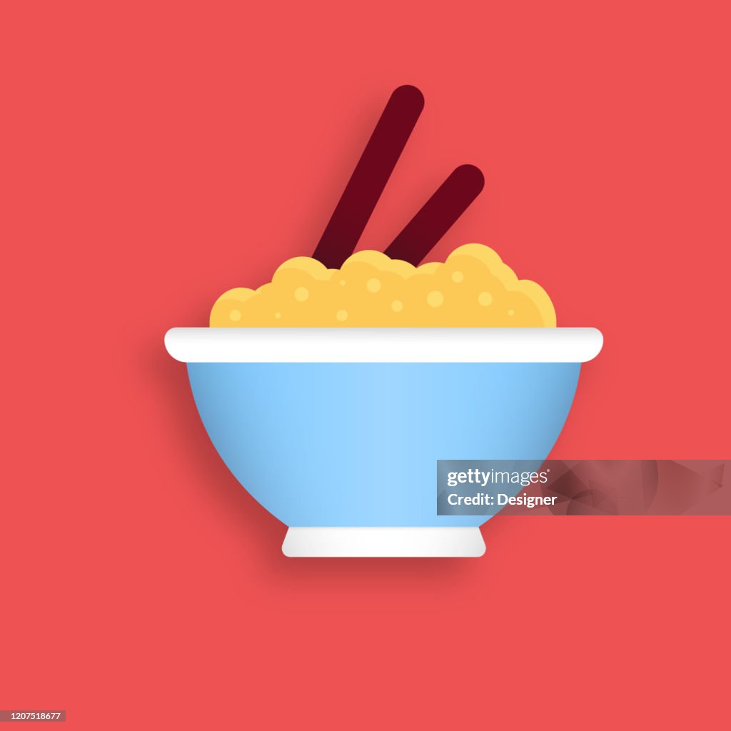 Brown Rice Flat Icon. Flat Vector Illustration Symbol Design Element