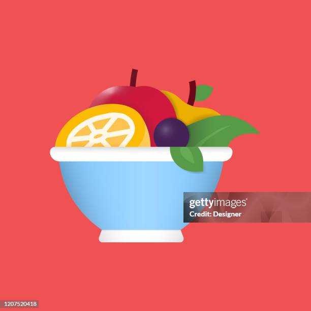 fruit salad flat icon. flat vector illustration symbol design element - fruit salad stock illustrations