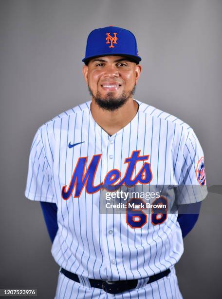 Dellin Betances of the New York Mets poses for a photo during Photo Day at Clover Park on February 20, 2020 in Port St. Lucie, Florida.