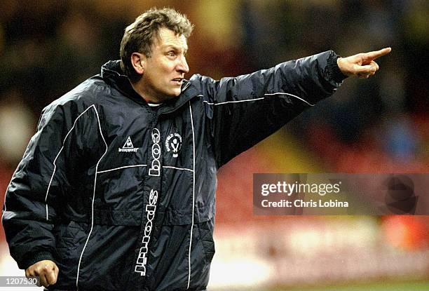 Sheffield United manager Neil Warnock during the Nationwide League Division One match against Portsmouth at Bramall Lane in Sheffield, England. The...