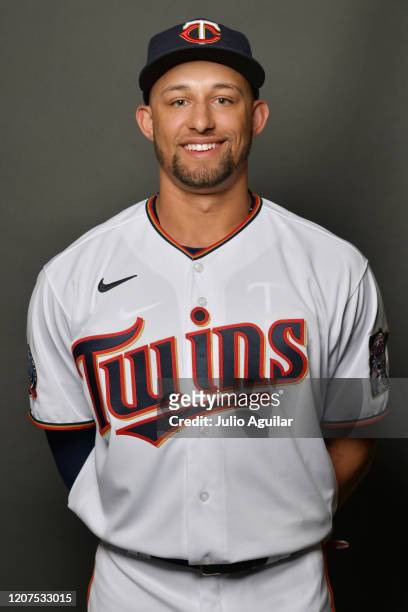 Royce Lewis of the Minnesota Twins poses during Photo Day at Hammond Stadium at Centurylink Sports Complex on February 20, 2020 in Fort Myers,...