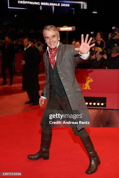 President of the International Jury Jeremy Irons arrives for the opening ceremony and "My Salinger Year" premiere during the 70th Berlinale...