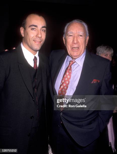 Actor Anthony Quinn and son Lorenzo Quinn attend the Whitney Houston's All-Star Holiday Gala on December 4, 1999 at Broadway Ballroom, Marriott...
