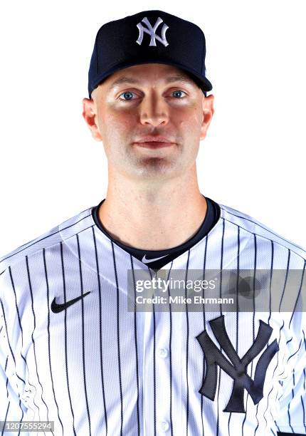 Happ of the New York Yankees poses for a portrait during photo day on February 20, 2020 in Tampa, Florida.