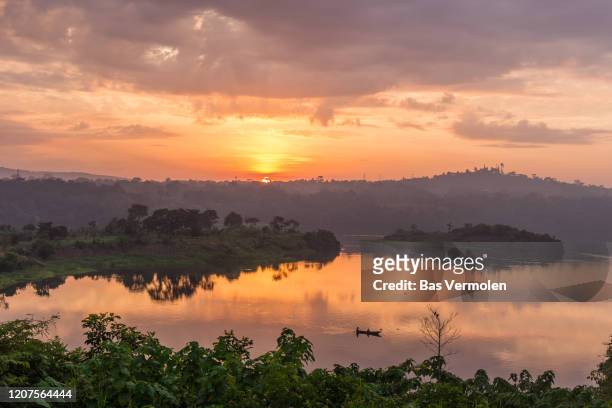 nile river at jinja, uganda - uganda stock pictures, royalty-free photos & images