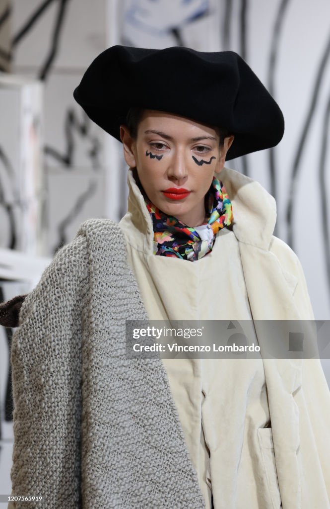 A model walks the runway during the Daniela Gregis fashion show as ...