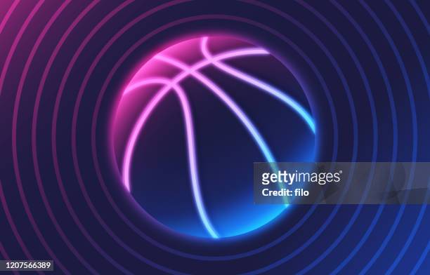 basketball glow - evening ball stock-grafiken, -clipart, -cartoons und -symbole