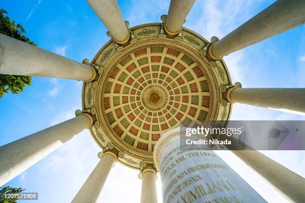 the monopteros in english garden, munich, germany - englischer garten stock pictures, royalty-free photos & images