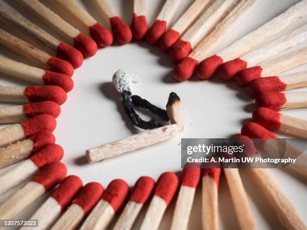 matchstickes heart - matchbox stock pictures, royalty-free photos & images