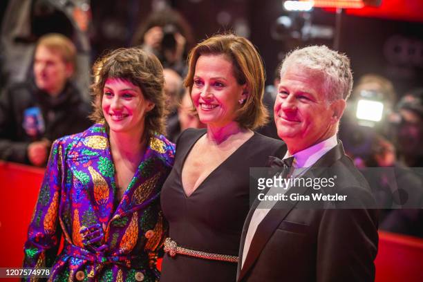 Sigourney Weaver with husband Jim Simpson and daughter Charlotte Simpson arrive for the opening ceremony and "My Salinger Year" premiere during the...
