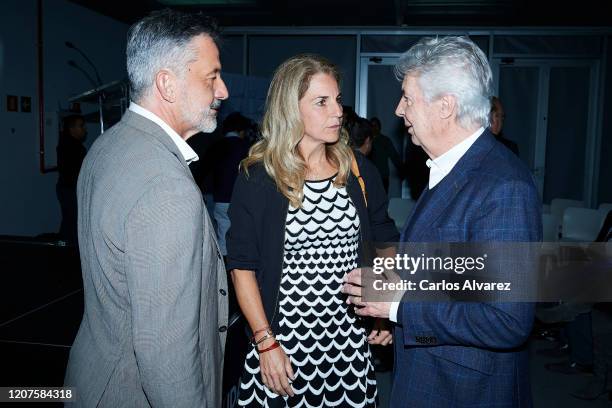 Arantxa Sanchez Vicario , Emilio Sanchez Vicario and Emilio de Villota attend 'Cuatro Decadas de Deporte en Democracia' presentation at Ciudad de la...