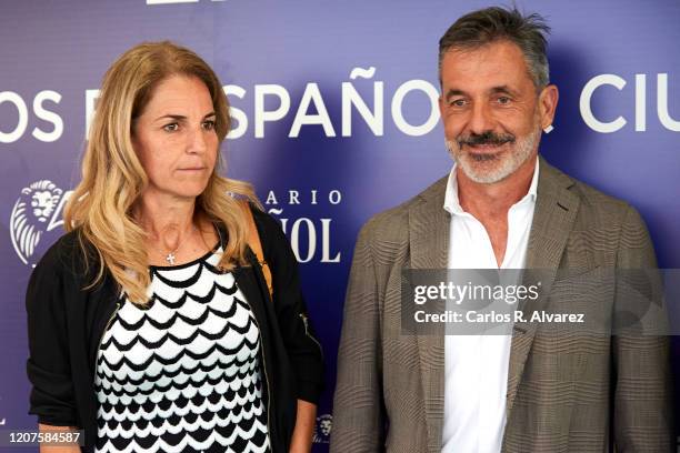 Arantxa Sanchez Vicario and Emilio Sanchez Vicario attend 'Cuatro Decadas de Deporte en Democracia' presentation at Ciudad de la Raqueta on February...