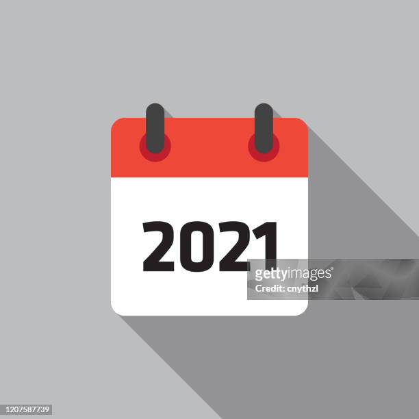 kalender 2021 flache ikone vektor-beleuchtung - 2020 calendar stock-grafiken, -clipart, -cartoons und -symbole
