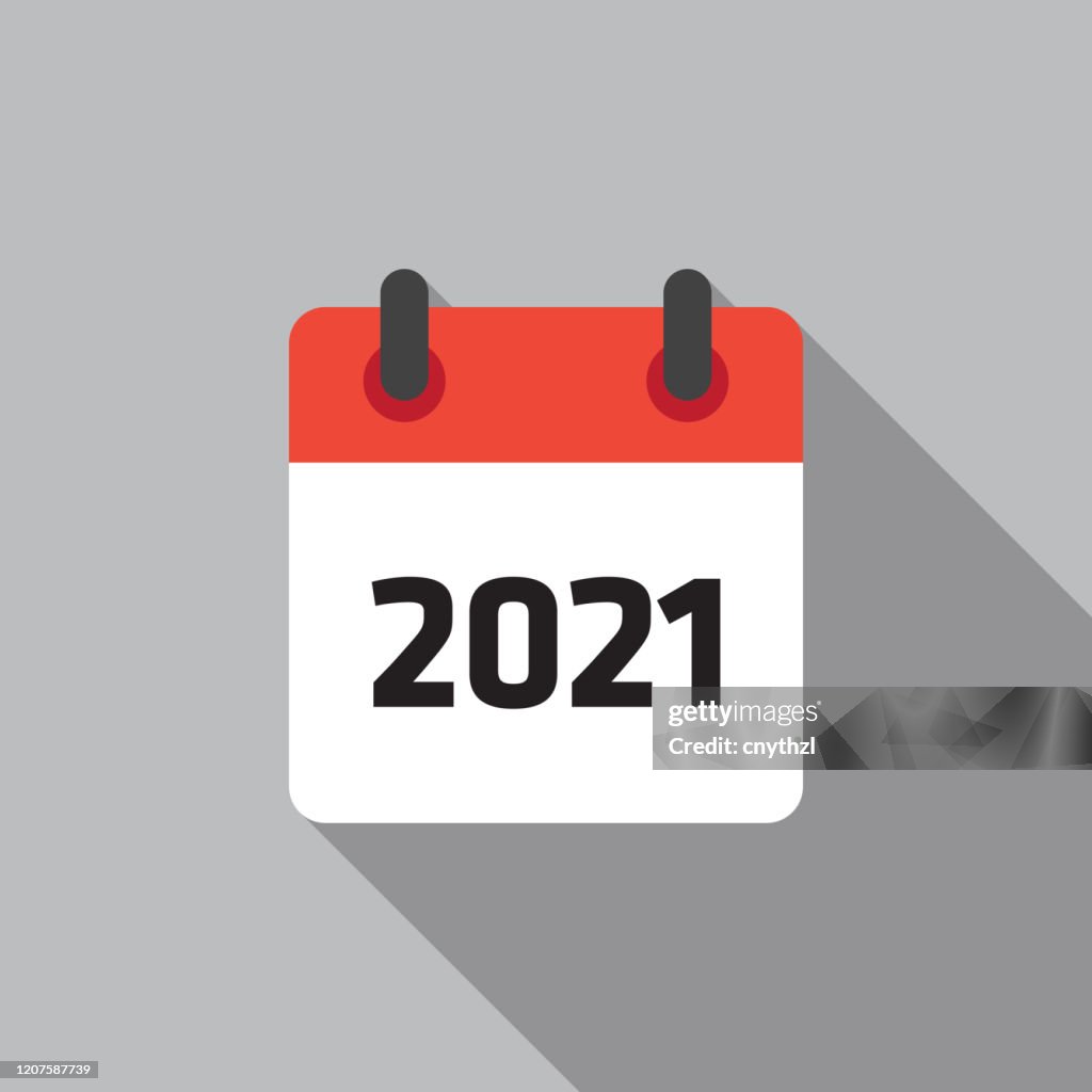 Calendar 2021 Flat Icon Vector Illustation