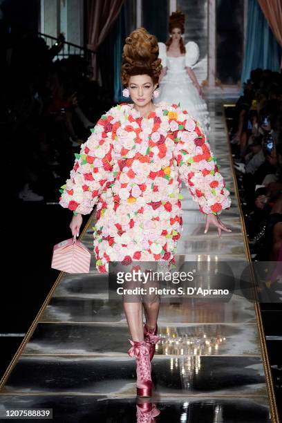 Gigi Hadid walks the runway during the Moschino fashion show as part of Milan Fashion Week Fall/Winter 2020-2021 on February 20, 2020 in Milan, Italy.
