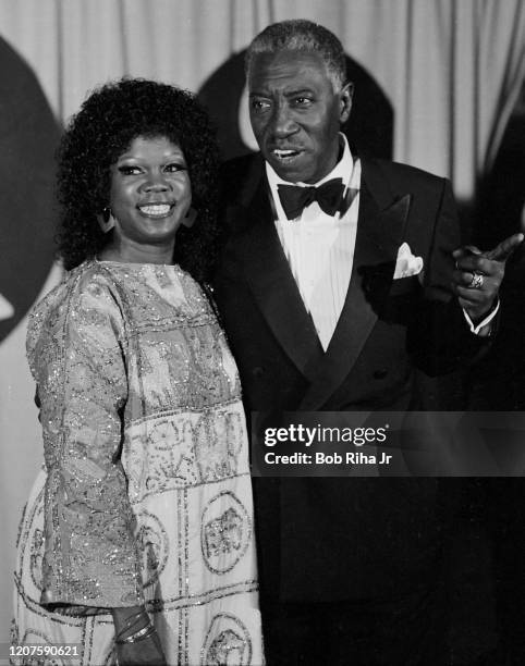 Joe Williams and Ernestine Anderson backstage during the 26th Annual Grammy Awards at the Shrine Auditorium, February 28, 1984 in Los Angeles,...