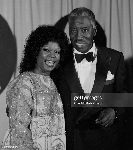 Joe Williams and Ernestine Anderson backstage during the 26th Annual Grammy Awards at the Shrine Auditorium, February 28, 1984 in Los Angeles,...