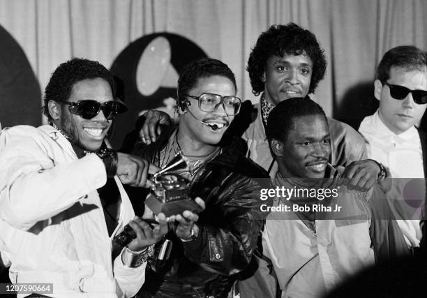 Herbie Hancock backstage during the 26th Annual Grammy Awards at the Shrine Auditorium, February 28, 1984 in Los Angeles, California.