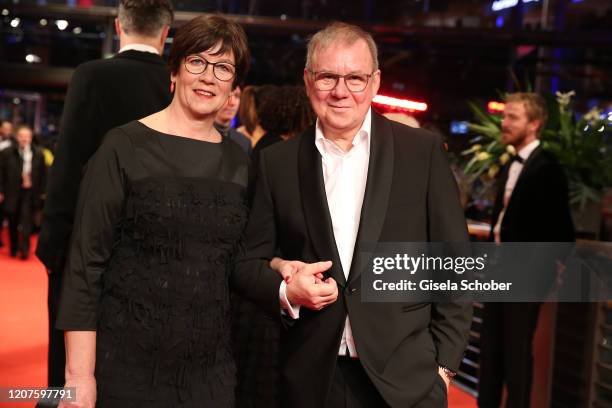 Heidrun Teusner Krol and Joachim Krol arrive for the opening ceremony and "My Salinger Year" premiere during the 70th Berlinale International Film...