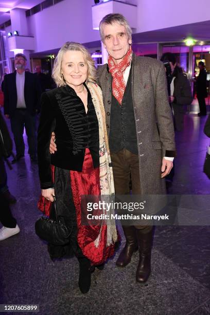 Sinead Cusack and Jeremy Irons attend the opening party during the 70th Berlinale International Film Festival Berlin at Kulturforum on February 20,...