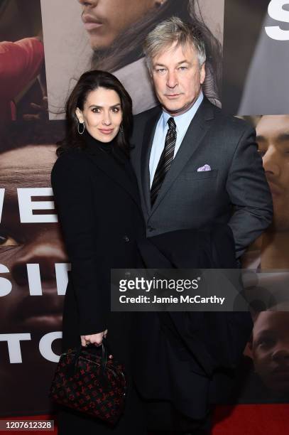 Hilaria Baldwin and Alec Baldwin attend the opening night of "West Side Story" at Broadway Theatre on February 20, 2020 in New York City.