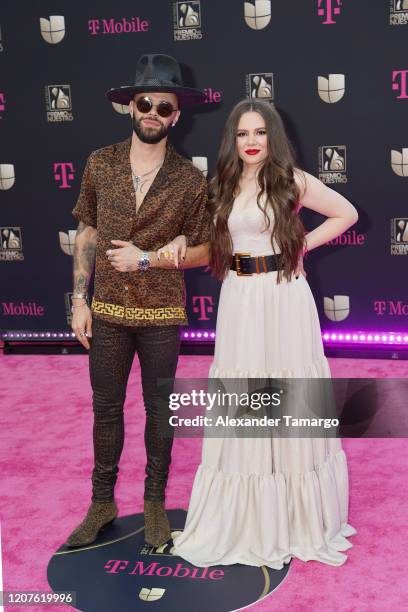 Jesse Huerta and Joy Huerta of Jesse & Joy attend Univision's Premio Lo Nuestro 2020 at AmericanAirlines Arena on February 20, 2020 in Miami, Florida.