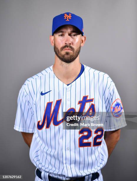 Rick Porcello of the New York Mets poses for a photo during Photo Day at Clover Park on February 20, 2020 in Port St. Lucie, Florida.