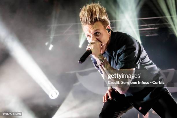 Jacoby Shaddix of Papa Roach performs at Alcatraz on February 20, 2020 in Milan, Italy.