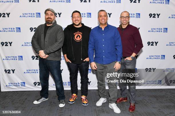 Brian “Q” Quinn, Sal Vulcano, Joe Gatto, and James “Murr” Murray attend "Impractical Jokers: The Movie" A Conversation With The Tenderloins at 92nd...