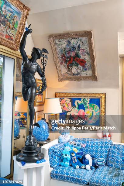 Sitting room in Villa Dancourt once inhabited by cabaret impresario Michou, photographed for Paris Match in Montmartre on February 21 Paris, France.
