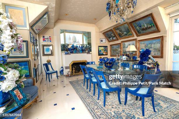 Dining room in Villa Dancourt once inhabited by cabaret impresario Michou, photographed for Paris Match in Montmartre on February 21 Paris, France.