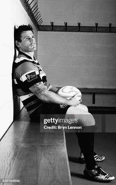 Leeds Carnegie Captain Andy Titterell poses for a photo during the RFU Championship Season Launch at Twickenham Stadium on August 9, 2011 in London,...