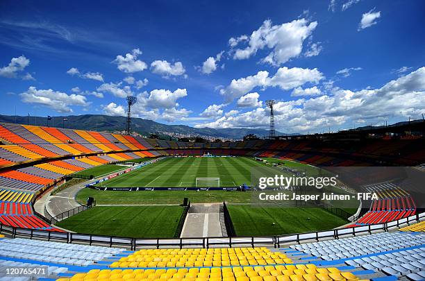 View of the Atanasio Girardot stadium prior to the FIFA U-20 World Cup Colombia 2011 round of 16 match between Argentina and Egypt at on August 9,...