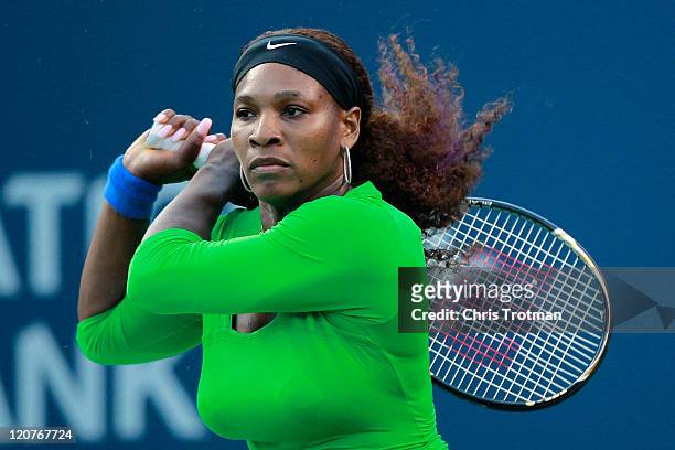 Serena Williams celebrates returns to Alona Bondarenko of the Ukraine on Day 2 of the Rogers Cup presented by National Bank at the Rexall Centre on...