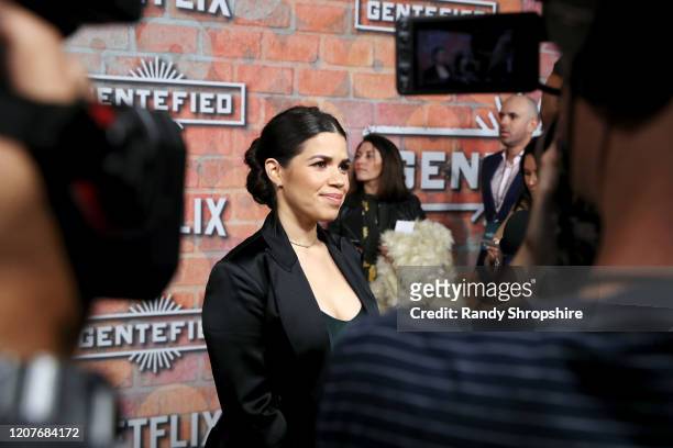 America Ferrera attends the premiere of Netflix's GENTIFIED Season 1 at Margo Albert Theatre on February 20, 2020 in Los Angeles, California.