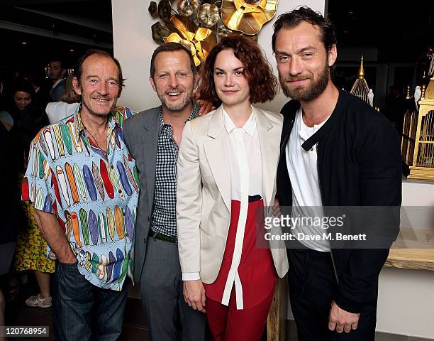 David Hayman, director Rob Ashford, Ruth Wilson and Jude Law attend an after party following Press Night of 'Anna Christie' at the Donmar Warehouse...